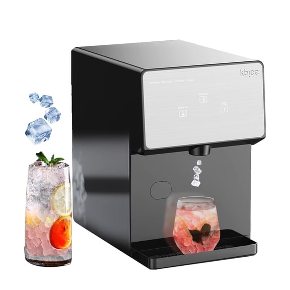 Countertop Nugget Ice Maker with Chewable Soft Ice, 35lbs/24Hrs High Capacity, Self-Cleaning & Automatic Dispensing, Quiet 45dB Operation for Home/Office/Bar (BPA-Free, LED Touch Panel)