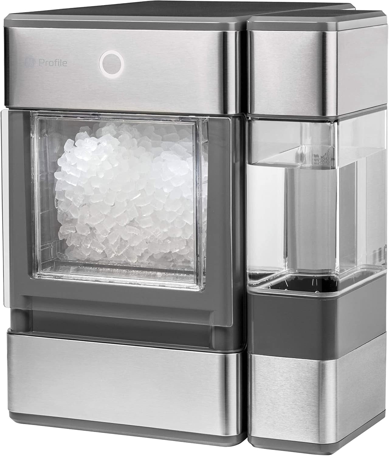 Countertop Nugget Ice Maker with Side Tank | Portable Ice Machine with Bluetooth Connectivity | Smart Home Kitchen Essentials | Stainless Steel Finish | Up to 24 lbs. of Ice Per Day