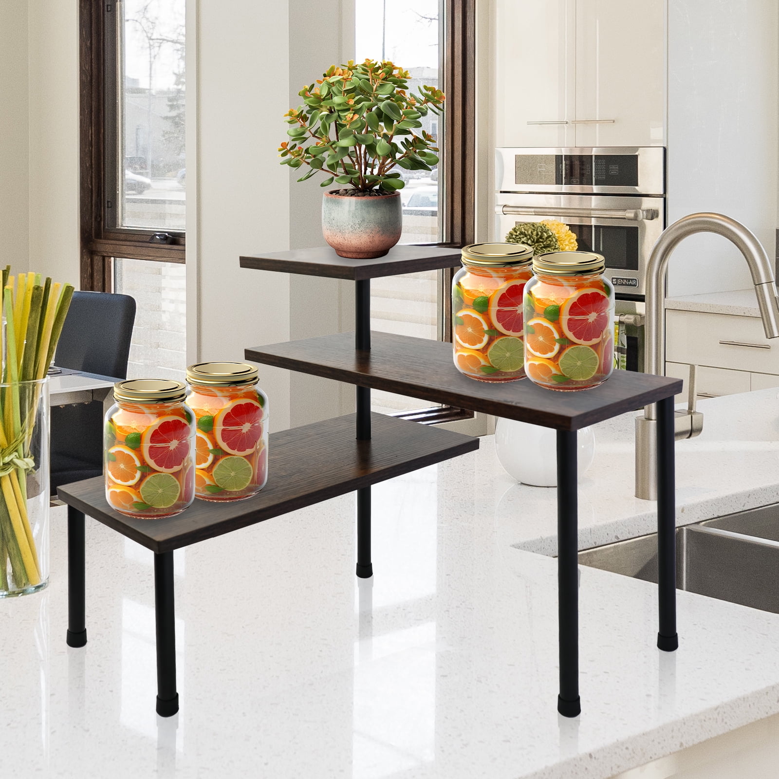 Countertop Organizer Organization 3 Tier Moveable Corner Shelf for Kitchen Bathroom Spice Rack Coffee Area Over Sink Dresser Table Walmart