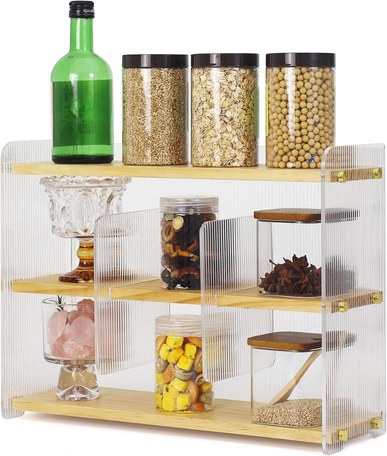 Countertop Organizer Spice Rack Organizer 3 Tier Wooden Seasoning ...