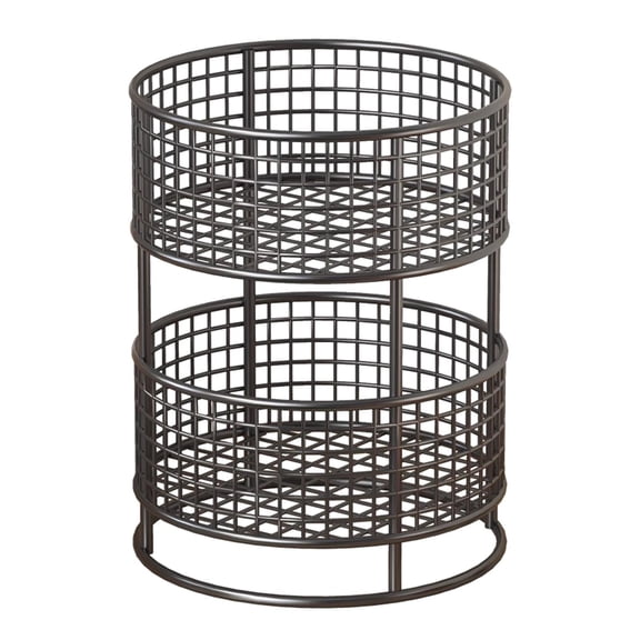 Countertop Organizer Storage Basket Kitchen Storage Rack Double Layered for Closet Bathroom Versatility