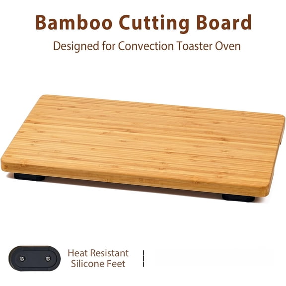 Countertop Oven Cutting Board with Storage Shelf + Heat-Resistant Silicone Feet + Space Saving Design + Protects Cabinets + Durable Prep Board for Kitchen Use