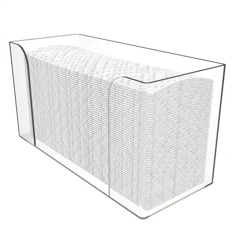 Clear Acrylic Guest Towel Holder - Modern Vertical Napkin Dispenser For Bathroom, Kitchen, Office, And Parties