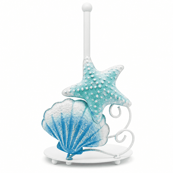 Countertop Paper Towel Holder, 3D Starfish Seashell Nautical Decor