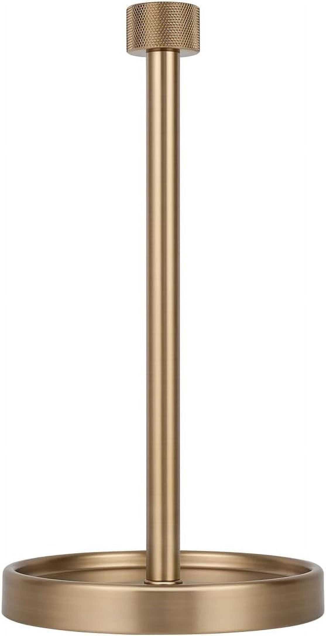 Countertop Paper Towel Holder - Modern Knurling End Cap Minimalist Design - Color Warm Gold