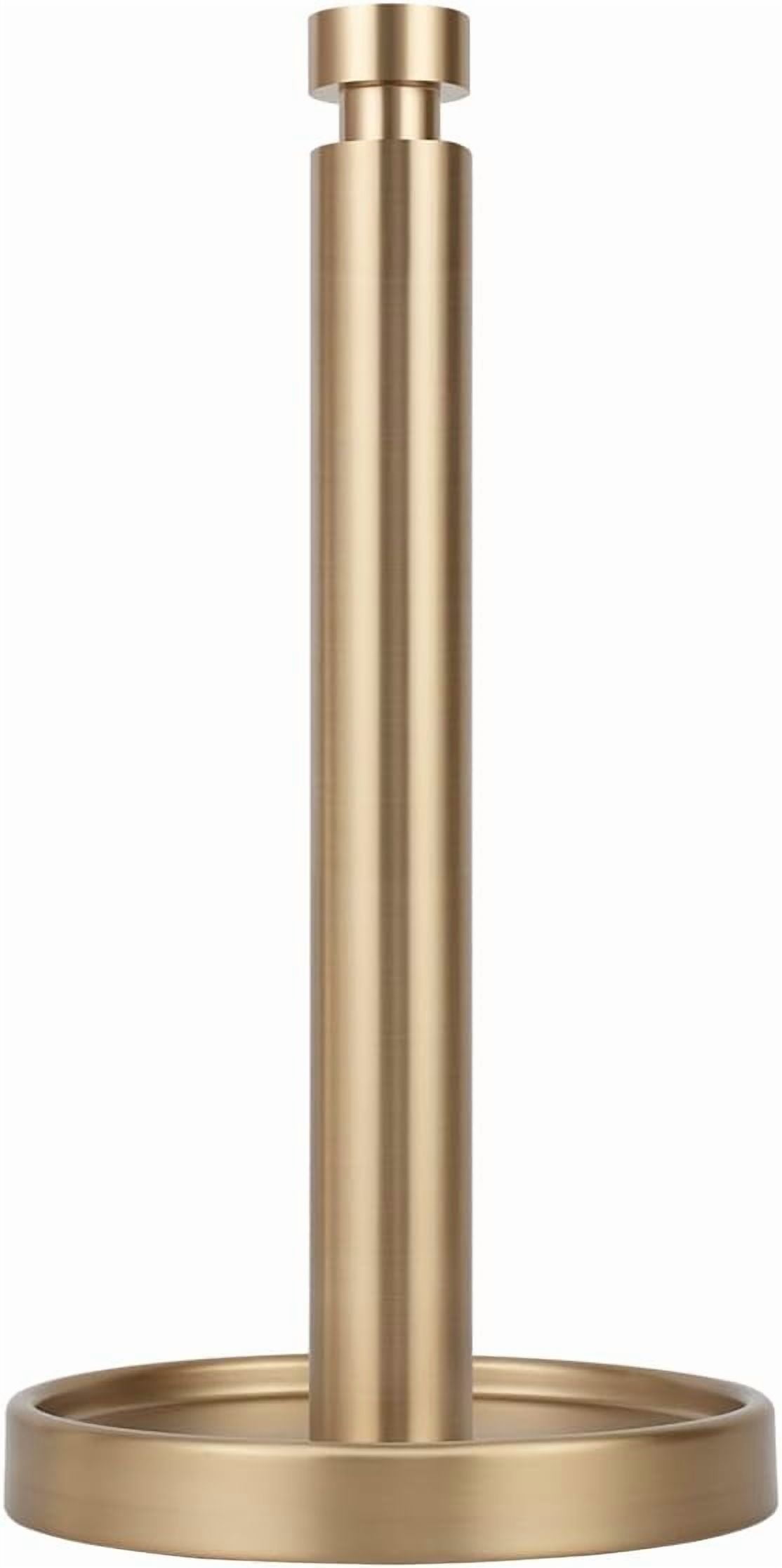 Countertop Paper Towel Stand - Steady and Easy Tear - Fits All Paper Towel Rolls - Warm Gold