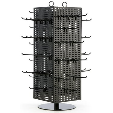 Displays2go Magnetic Pegboard, Steel Black, 18.50 x 18.50 x 28.30 in