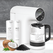 Countertop Reverse Osmosis Water Filter System with Indonesian Coconut Shell Carbon, White