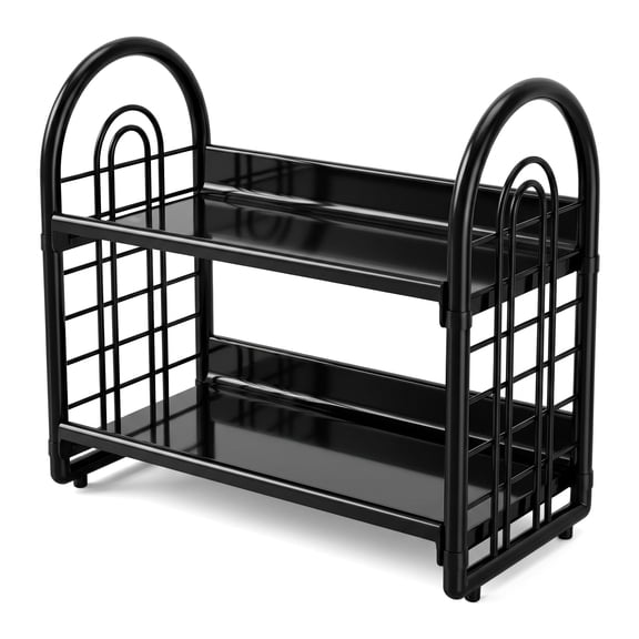 Countertop Shelf,Space Saving 2-Tiers Cabinet Organizer Shelf – Versatile Countertop Display Rack for Kitchen, Bathroom, Desk, Pantry, Utensils – Home Storage Organizers