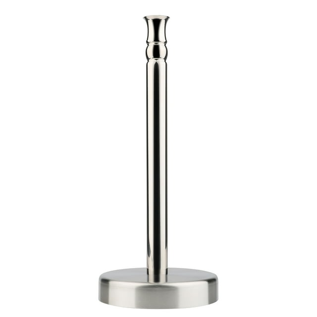 Countertop Stainless Steel Paper Towel Holder Modern Stand Up, Easy OneHanded Tear Kitchen