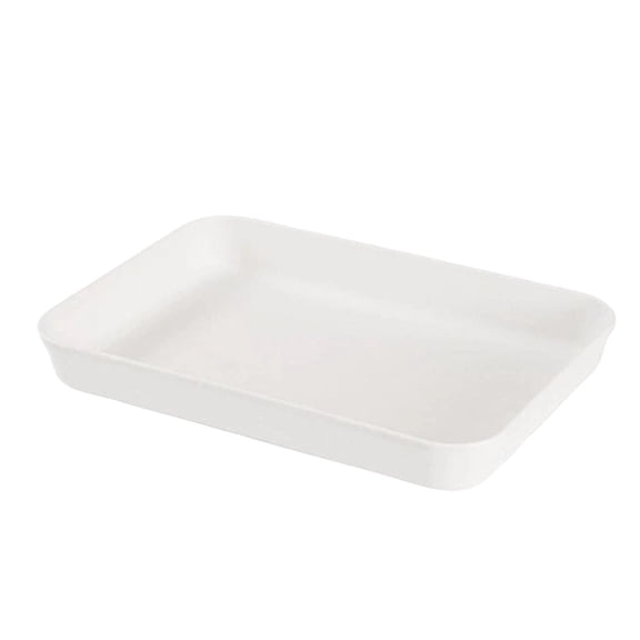Countertop Storage Tray, Bathroom Countertop Organizer, Kitchen Drawer Organizer, Makeup Organizer for Vanity, 12X9X1.5 Inch 1-Piece White Smooth Stackable Drawer Bin for