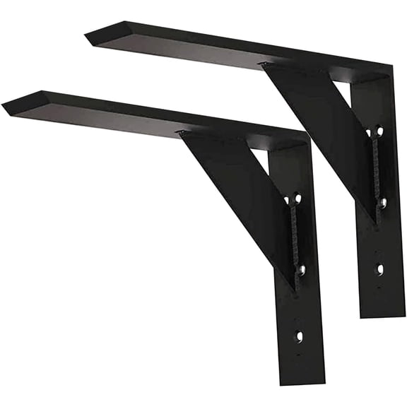 Countertop Support Bracket 14 Inch Heavy Duty Shelf Bracket 2 Pack 3/8" Thick Black14 x10 x2.5 for Granite Quartz Wood Laminate Countertops