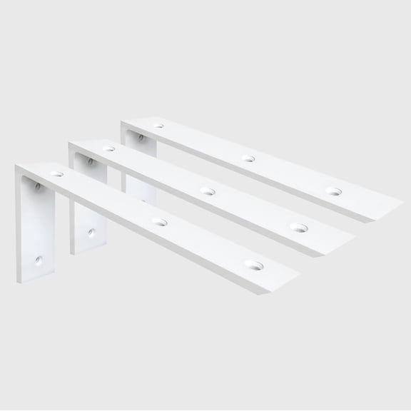Countertop Support Bracket 3 Pack White 3/8" Thick Heavy Duty Hidden Shelf Bracket 20" x 8" x 2 1/2" Metal Corbels for Quartz/Granite/Wood/Concret/ Laminate Countertops