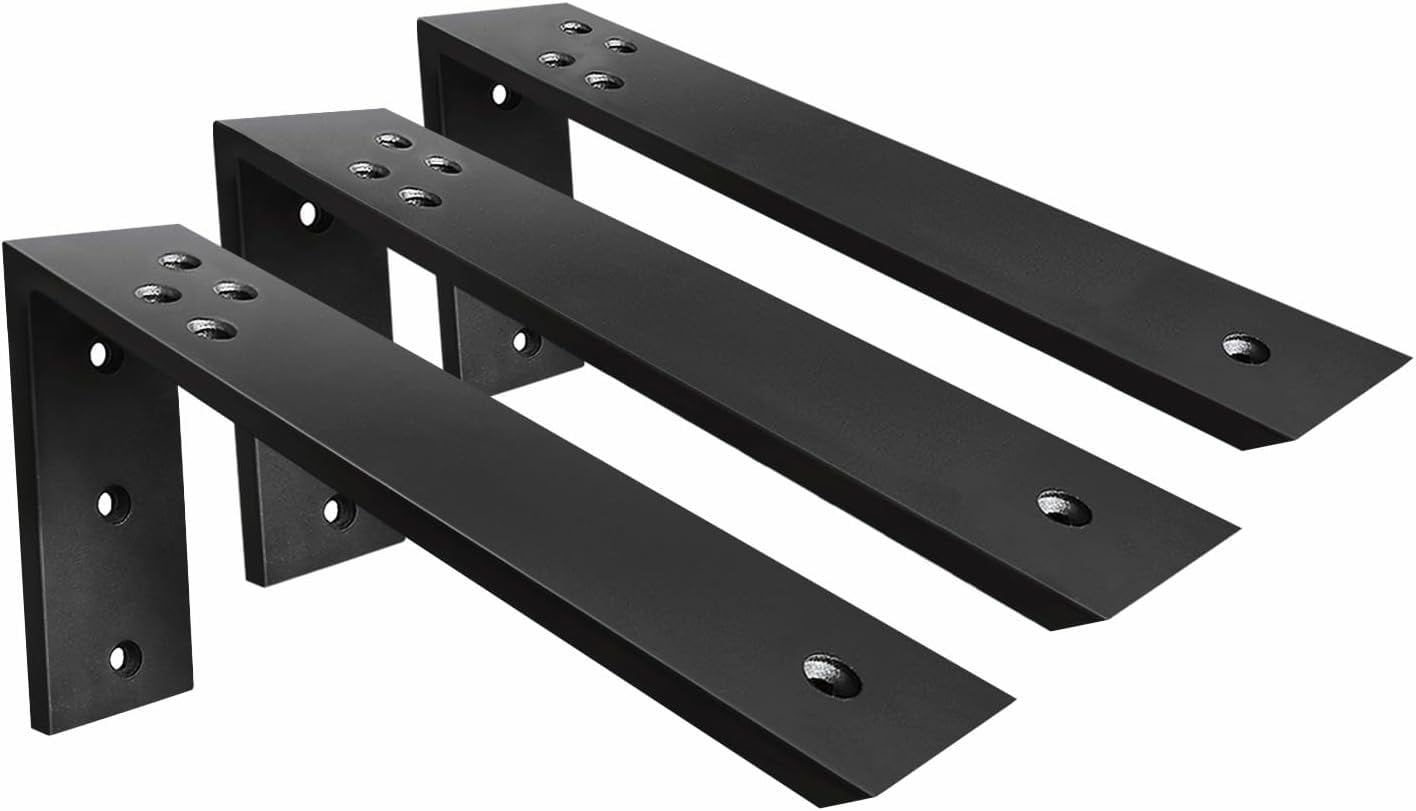 Hampton Black Steel Shelf Bracket 18 Ga. 6 in. L 100 lb