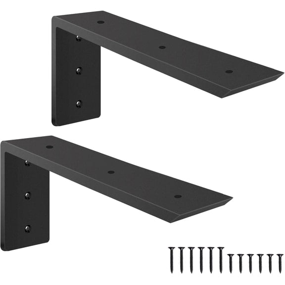 Countertop Support Brackets, Heavy Duty L Shelf Bracket 12'' x 6'' x2.5'' for Granite, Holds up to 300 lbs, L Bracket for Quartz, Granite, Wood, Concrete and Laminate Countertops(2 Pack)