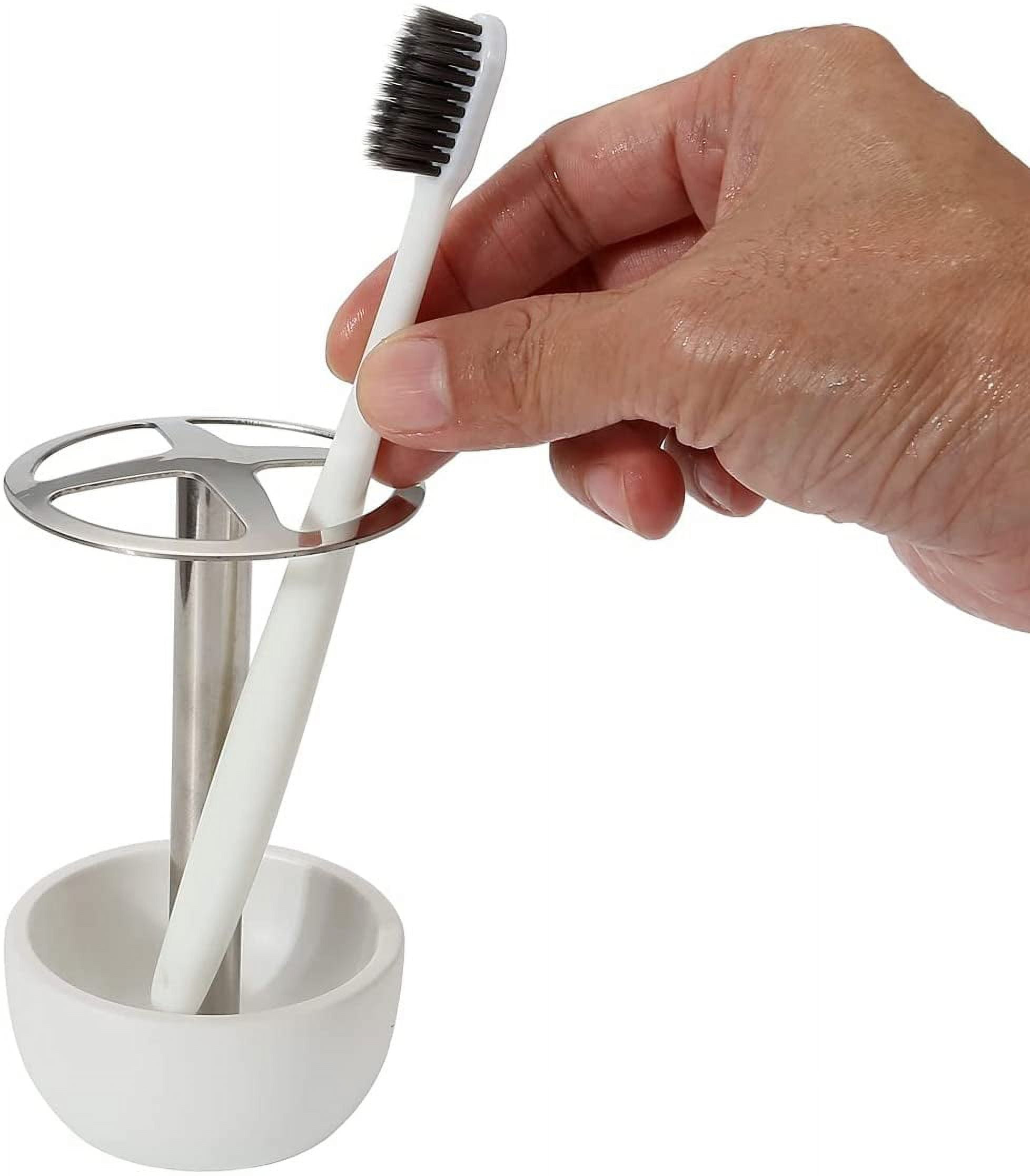 Countertop Toothbrush Holders for Bathrooms, Divided Toothbrush and ...
