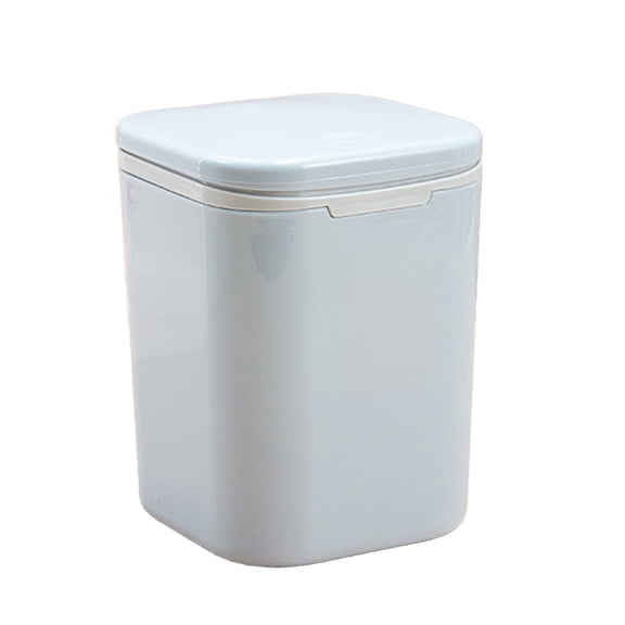 Countertop Trash Can Plastic Mini Push-Button Garbage Can Mini Desktop Garbage Can with Push-Button Blue