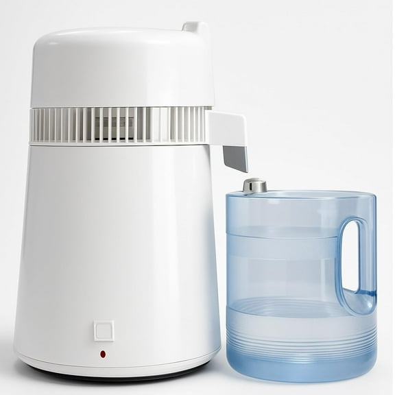 Garvee Countertop Water Distiller Machine, 1 Gallon 750W with Auto Shut-Off, 304 Stainless Steel Home Distilling Purifier System in White