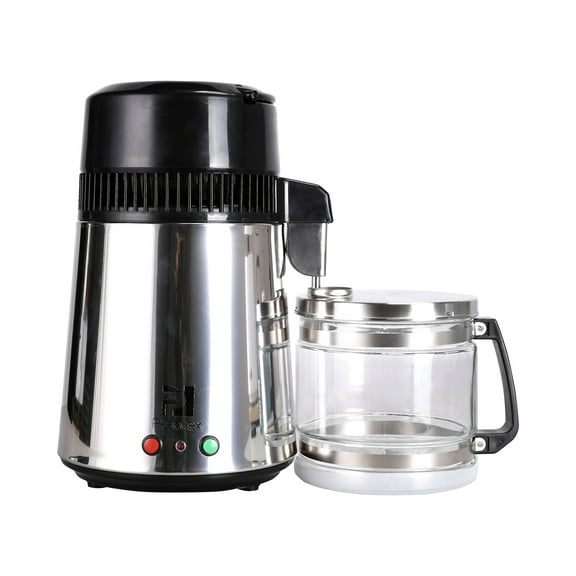 Countertop Water Distiller Stainless Steel 4L w/ Glass Bottle