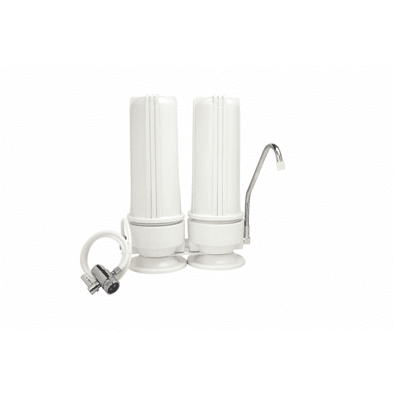Countertop Water Filter - 2 Stage Filtration - Sediment & Carbon Filters
