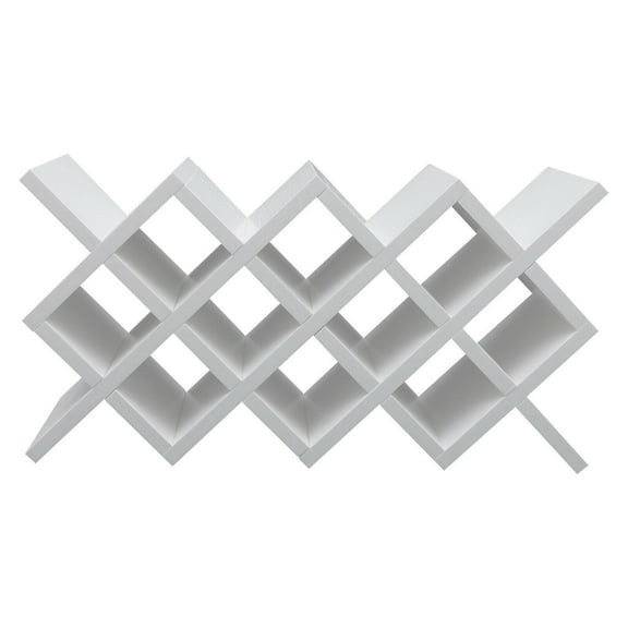 Countertop Wine Rack Free Standing Beer Bottle Holder Kitchen Storage Shelf Organizer Diamond Shaped Detachable Design White
