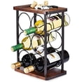 thumbnail image 1 of Countertop Wine Rack, Wood Wine Bottle Holder, Perfect for Home Decor & Kitchen Storage Rack, Bar, Cellar, Cabinet, Pantry, etc (Hold 6 Bottles)$$Home Decor, Kitchen, & Other, 1 of 7