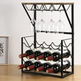 thumbnail image 1 of Countertop Wine Rack w/Glass Holder Wine Holder Stand Storage for Pantry Cabinet, 1 of 6