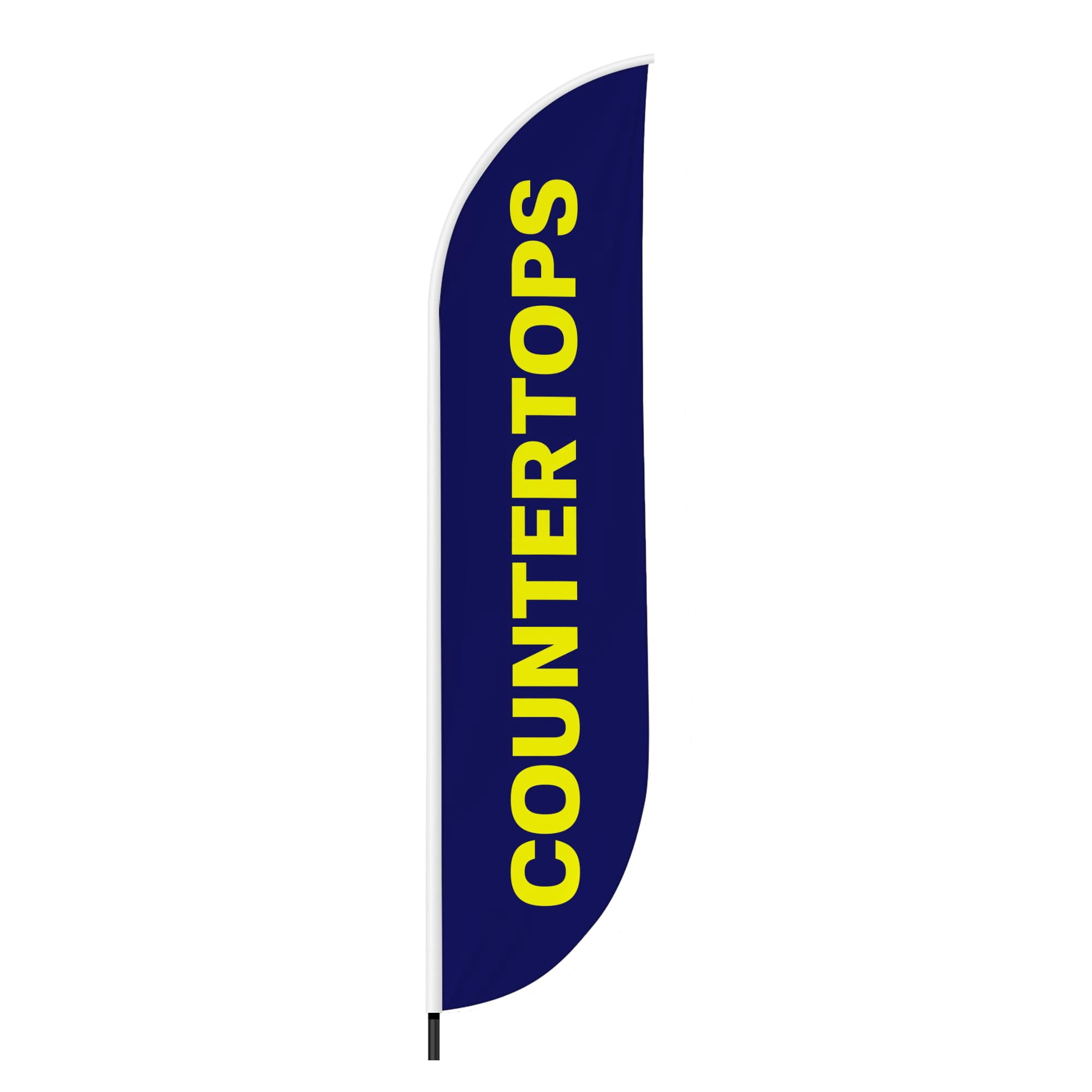 Countertops Feather Flag(11.5feetX2.5feet) by DreamController | Outdoor Business Advertising Tall Flag | Weather-Resistant Knitted Swooper Flag | Made in USA | HD Print (Flag Only)