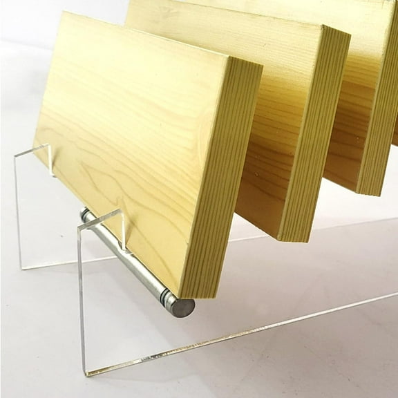 Countertops Stone Swatch Sample Holder, Acrylic Tile Wooden Floor Stand, Display Shelves for Building Marble Cabinet Door Panels Porcelain Tile