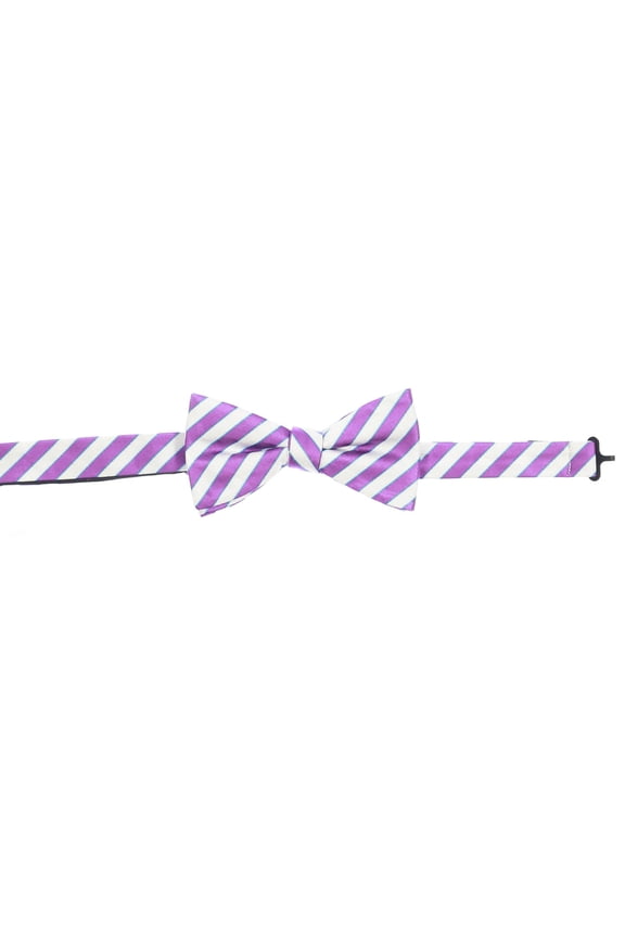 Men's Purple & White Plaid Pre-Tied Bow Tie