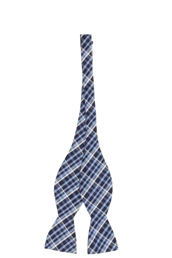 Men's Sea Brushed Plaid Bow Tie