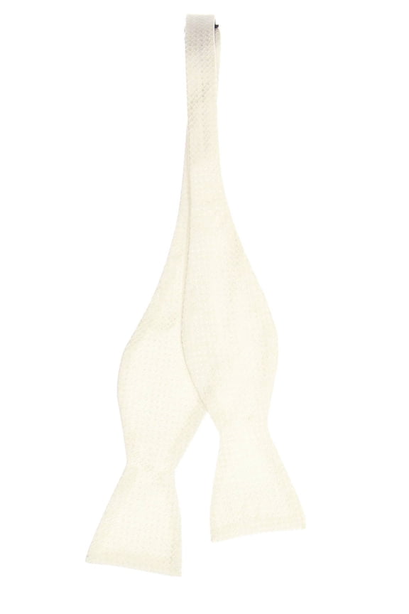 Men's White Abstract Bow Tie