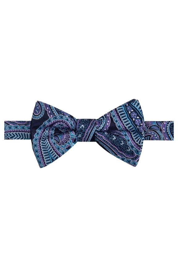 Mens Claremont Paisley Self-tied Bow Tie, Blue, One Size