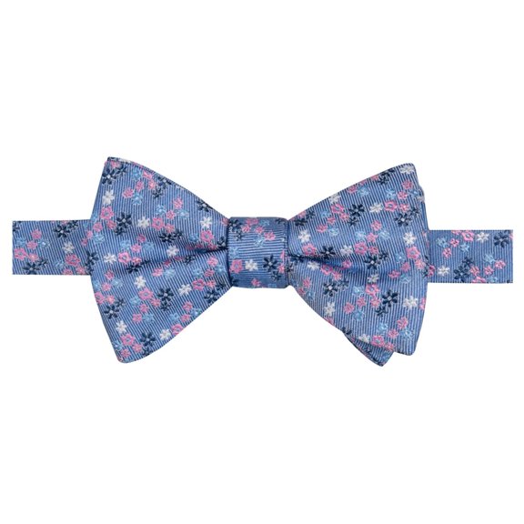 Countess Mara Mens Floral Self-tied Bow Tie, Blue, One Size