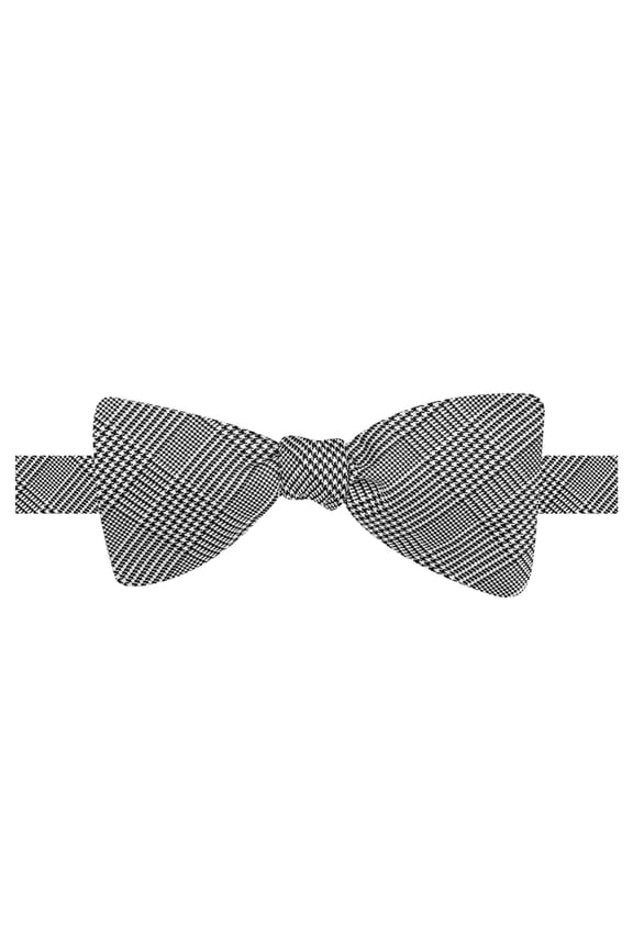 Mens Glenn Plaid Self-tied Bow Tie, Black, One Size