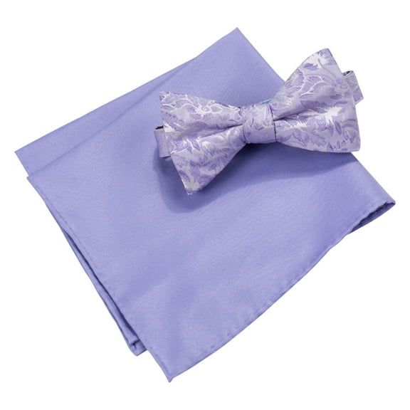 Countess Mara Mens Lyons Floral Bow Tie Pocket Square Set Lilac One Size