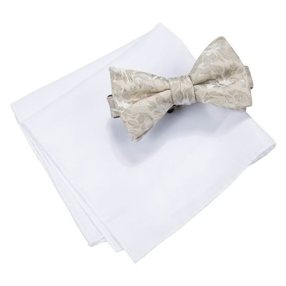 Countess Mara Mens Lyons Floral Neck Tie Set, Beige, One Size