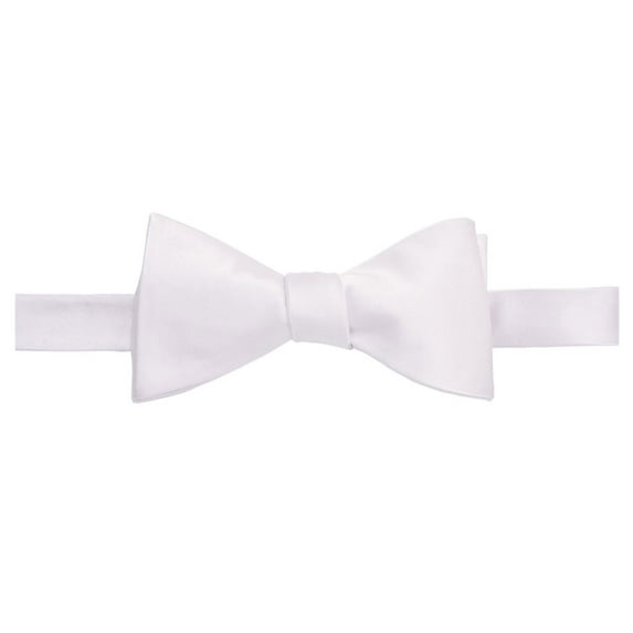 Countess Mara Mens Satin Self-tied Bow Tie, White, One Size