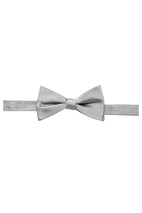Mens Solid Self-tied Bow Tie, Grey, One Size