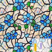 Countewol Window Privacy Film with Installation Tools Home Decorative Colored Glass Window Stickers Reusable electrostatic Rainbow Stickers