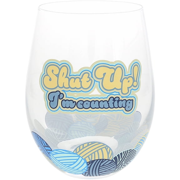 Pavilion Gift Company - Counting - 18 oz Stemless Wine Glass