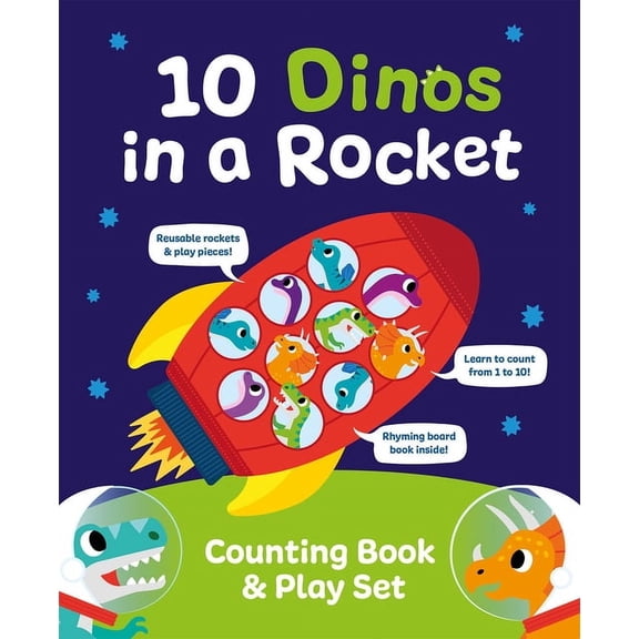 Counting Book & Play Set 10 Dinos in a Rocket, (Paperback)