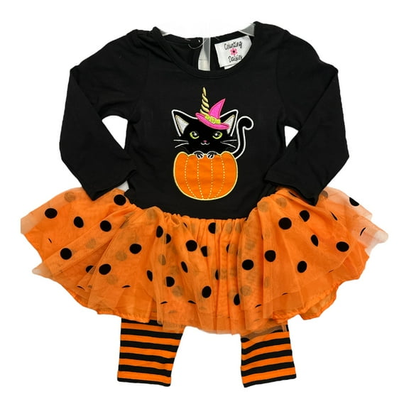 Counting Daisies Girl's 2-Piece Cat Unicorn Tutu Dress & Legging Set (6)
