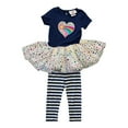 thumbnail image 1 of Counting Daisies Girl's 2 Piece Short Sleeve Tunic Tutu & Legging Set (Navy, 18M), 1 of 2