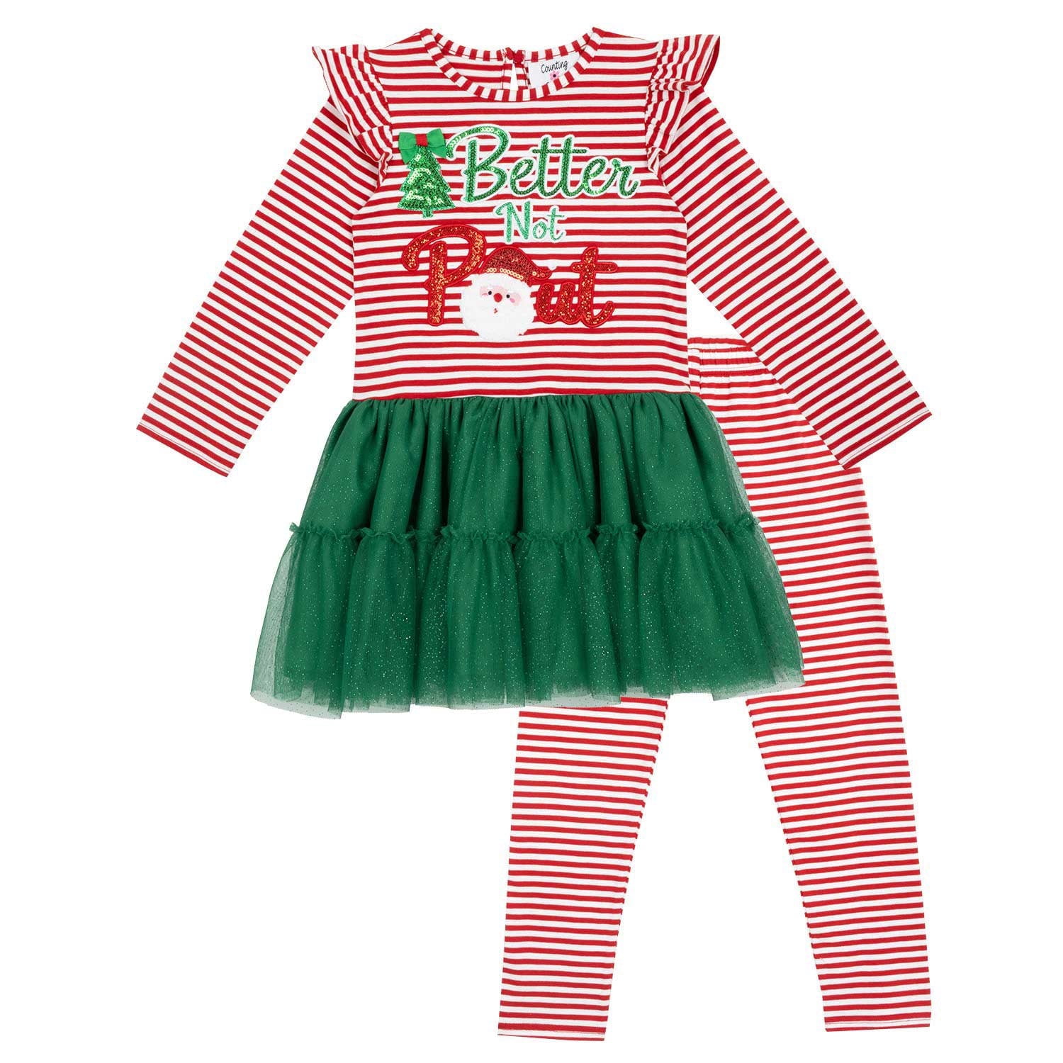 Counting Daisies Toddler Girls Holiday Tutu Set 2T, Toddler Girl's