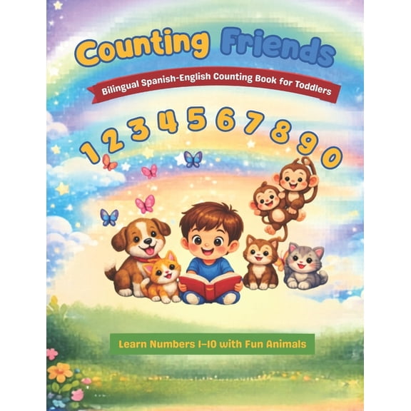 Counting Friends: Bilingual Spanish-English Counting Book for Toddlers: Learn Numbers 1-10 with Fun Animals Bilingual Le, (Paperback)