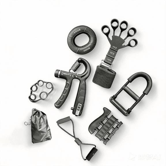 Counting Hand Grip Strengthener Set, Hand Strength Exerciser - Finger Exerciser, Grip Strength Trainer, Finger Stretcher, Stress Relief Grip Ball - Adjustable Resistance 11-132 Lbs