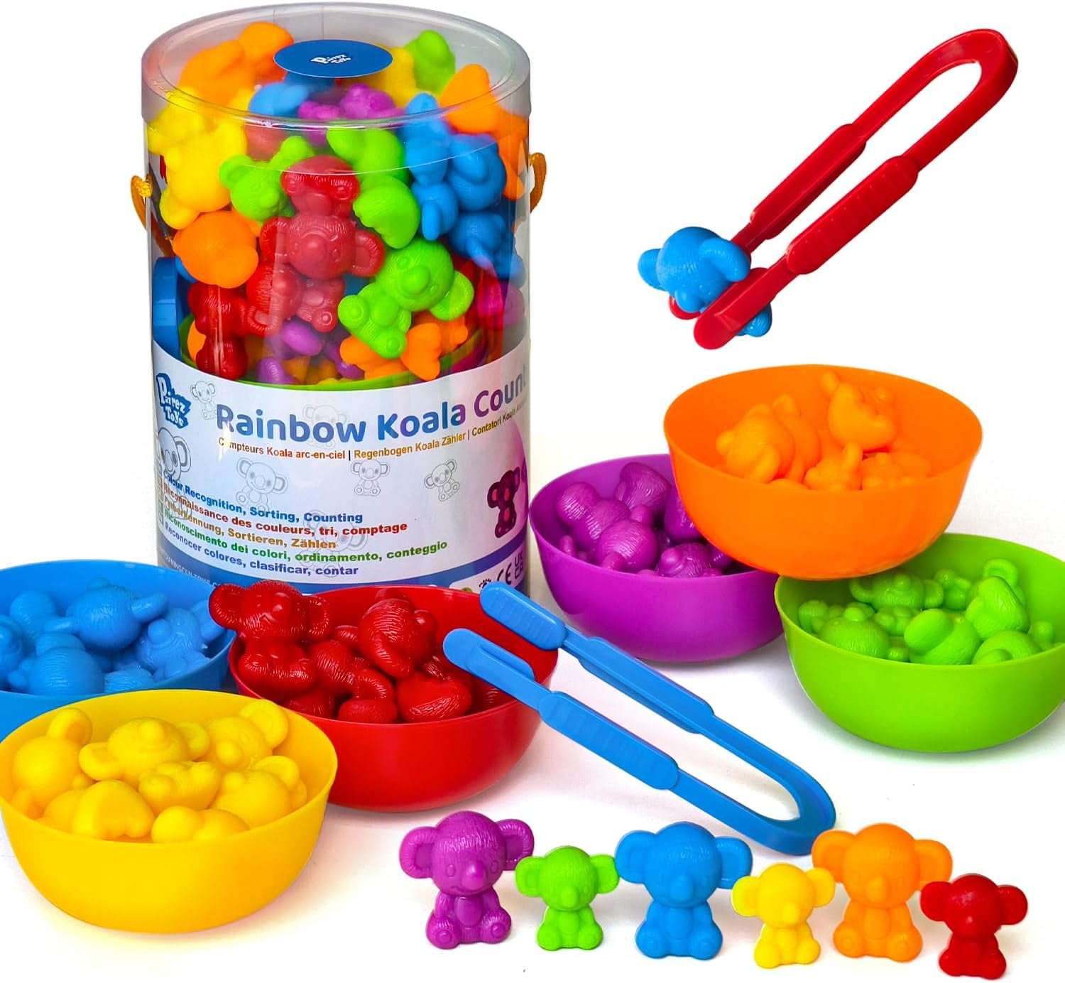 Counting Toys for Toddlers, 60 Rainbow Koala Counters w/Sorting Bowls ...