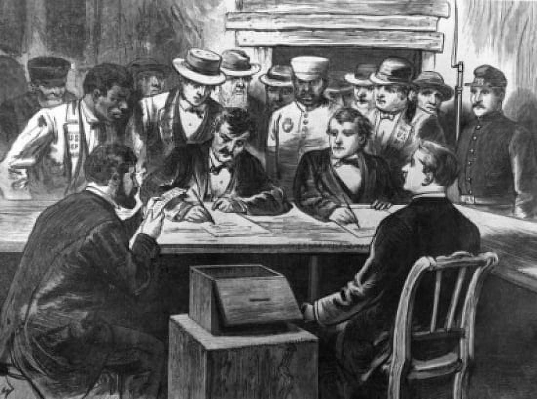 Counting Votes Between Hayes and Tilden November 7 1876 Canvas Art - (18 x 24)