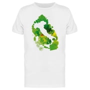 Countoured Italy Map T-Shirt Men -Image by Shutterstock, Male Large